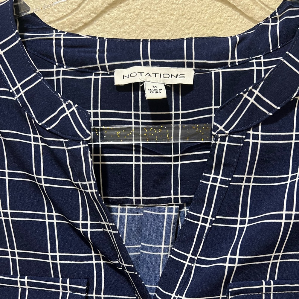 Notations Button Down Blouse Size M - image 3
